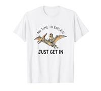 Duck Get in Men Che Non Si DICA per Spiegare Il Meme sui Dinosauri Maglietta con Stampa Grafica Economica, Uomo, Bianco, L