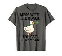 Duck Goose Pun Mess con Il Ciarlatano Si Ottiene Il Smack Maglietta