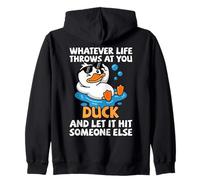 Duck Graphic & Duck Pun, Qualunque Cosa Ti riservi la Vita Duck Felpa con Cappuccio