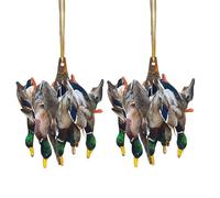 Duck Hunting Car Ornament - 2pcs Acrylic Hanging Decorations for Rearview Mirror, Christmas Tree Decor | Holiday Hunting Theme Accessories, Festive Decorative Gift for Hunters, Outdoor Lover Seasonal