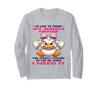 Duck I'd Like To Thank My Middle Finger for Always Sticking Maglia a Manica