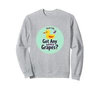 Duck Life: Got Any Grapes? Umorismo Meme Divertente per Gli Amanti delle Anatre Felpa, Unisex per Adulti, Grigio Melange, S