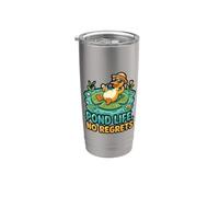 Duck Lily Pad Life Ninfee Bicchiere termico in acciaio inox doppia parete