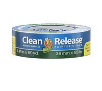 Duck Nastro adesivo blu per pittori a rilascio pulito, per pittura e decorazione di interni, multi superfici, previene lo spurgo della vernice, 36 mm x 55 m