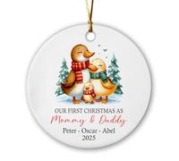 Duck Our 1St As Mommy & Daddy Ornamento Natalizio Unico Decorazione Natalizia Simpatico Ciondoli Natalizi Per Scrivania Festa Soggiorno
