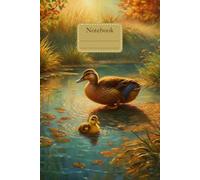 Duck Painting Notebook: Classic Warm Tone Animal Illustration Cover 6x9 Inches and 120 Pages Wide Ruled Composition Book