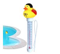 Duck Pool Thermometer - Floating Water Temperature Meter With Rope, Cute Animal Design Bath Gauge, Reliable Liquid Indicator Tool | Aquarium Pond Spa Shower Use For Indoor Outdoor Heating Cool