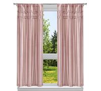 Duck River Textile Set di Tende in Finta Seta con Bordi diamantati, Blush, 38x84