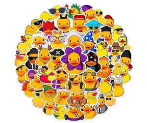Duck Stickers, Laptop Stickers, 50 pezzi, impermeabili, design brillante e resistente, decalcomanie decorative per telefono, tablet, skateboard, acqua bottiglia, 1,57-2,76 pollici