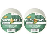 Duck Tape Original, Nastro adesivo isolante e in tessuto per riparazioni con formula migliorata ad alta resistenza impermeabile, 50 mm x 5 m, bianco (Confezione da 2)