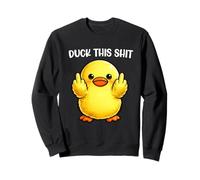 Duck This Shit Funny Silly Duck Middle Finger Duck Meme Felpa
