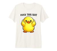Duck This Shit Funny Silly Duck Middle Finger Duck Meme Maglietta Premium