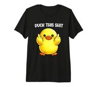 Duck This Shit Funny Silly Duck Middle Finger Duck Meme Maglietta Premium