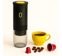 Duckdik Macchina da caffè espresso portatile 3 in 1, auto-riscaldabile 20 bar, compatibile con capsule piccole o grandi e caffè macinato, batteria ricaricabile USB, per viaggi, campeggio (Nero)