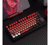 DucKey Copritasti Traslucidi Evangelion, Tastiera da Gioco Meccanica Eva Anime OEM Profilo PBT+Tastiera PC(EVA-02)
