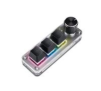 DucKey Mini Tastiera Meccanica, Tastiera Personalizzata RGB A 3 Tasti con Interruttore Hot-Swap Smart Knob per Giochi di Programmazione Macro (Color : A, Size : Red Switch)