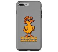 Ducking Correzione automatica Pun Con Anatra Indossare Cappello Sfumature Divertente Custodia per iPhone 7 Plus/8 Plus