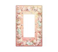 Ducks - Copertura per interruttore singolo a bilanciere per bagno, stile rustico, con bolle di carta igienica, primavera, pesca, plastica, dimensioni standard, decorazione per casa, soggiorno, camera