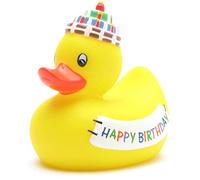 Duckshop", brand_id:28785 Papera Di Gomma Da Bagno "Buon Compleanno" (Giallo - 8,5X7,5X8 Cm (Confezione Da 1))