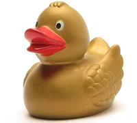 Duckshop I anatra da bagno Gold I paperella I L 8 cm I con portachiavi incluso nel set I regalo per le persone che hanno Già tutto I Presente Collezionista