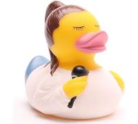 Duckshop I cantante papera da bagno con portachiavi con paperella, lunghezza 8,5 cm, regalo per gli amanti della musica
