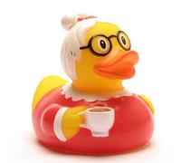Duckshop I papera da bagno con papera, lunghezza: 7,5 cm, con portachiavi in set con paperella, regalo nonni, presente, nonna, collezionista