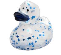 Duckshop I Paperella di gomma glitter blu trasparente I Paperella di gomma IL: 9 cm