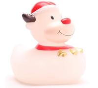 DUCKSHOP| Papera di gomma renne bianco |Anatra de goma | L: 8,5 cm