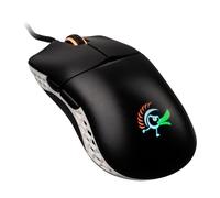 Ducky Feather Gaming Mouse per destrimani e mancini - Sensore ottico Pixart PMW3389 16000 DPI - 65 grammi - 7 tasti - Cavo flessibile - ARGB (Kailh 80M Micro Switches, Nero/Bianco)
