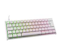 Ducky One 2 Mini Tastiera da Gioco, Tastiera da Gioco LED RGB, Ciliegia MX Nero, Tastiera Meccanica, Versione Mini TLK, 60% di Layout, Tastiera Meccanica con Connettore USB C, Cavo Rimovibile, Bianco
