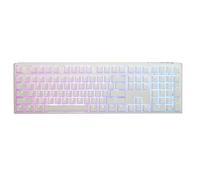 Ducky One 3 White Tastiera meccanica 100% meccanica: smorzamento meccanico Quack, interruttori neri Ciliegia sostituibili a Caldo, tasti Doubleshot PBT ad alta densità, RGB, USA, Bianco