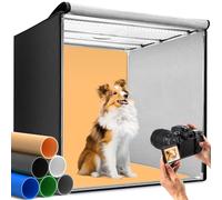 DUCLUS Scatola Fotografica 80x80 cm, Set Fotografico Professionale con 3 Pannelli Luminosi a LED Regolabili e Dimmerazione Continua a 5600K, 6 Fondali in PP per Fotografie di Prodotti su Larga Scala