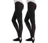 DUCMODA Collant convertibili da donna per danza, semi-opachi, ultra morbidi, per danza classica, per donne e ragazze 2 nero s-m