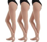 DUCMODA Collant convertibili da donna per danza, semi-opachi, ultra morbidi, per danza classica, per donne e ragazze 3 Nudo l-xl