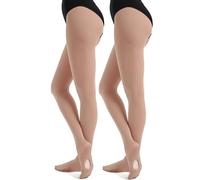 DUCMODA Collant convertibili da donna per danza, semi-opachi, ultra morbidi, per danza classica, per donne e ragazze 2 Nudo xxl