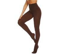 DUCMODA Collant Donna a Vita Alta 80 Denari, Elastici Collants Coprente, Fini-Collant da Donna oltre 20 colori,marrone,l