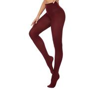DUCMODA Collant Donna a Vita Alta 80 Denari, Elastici Collants Coprente, Fini-Collant da Donna oltre 20 colori,vino rosso,m