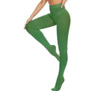 DUCMODA Collant Donna a Vita Alta 80 Denari, Elastici Collants Coprente, Fini-Collant da Donna oltre 20 colori,verde erba,s