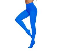 DUCMODA Collant Donna a Vita Alta 80 Denari, Elastici Collants Coprente, Fini-Collant da Donna oltre 20 colori,blu brillante,m