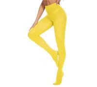 DUCMODA Collant Donna a Vita Alta 80 Denari, Elastici Collants Coprente, Fini-Collant da Donna oltre 20 colori,giallastro,l
