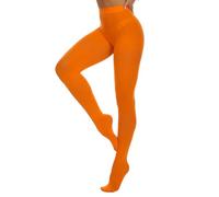 DUCMODA Collant Donna a Vita Alta 80 Denari, Elastici Collants Coprente, Fini-Collant da Donna oltre 20 colori,arancione,m