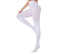 DUCMODA Collant Donna a Vita Alta 80 Denari, Elastici Collants Coprente, Fini-Collant da Donna oltre 20 colori,bianco,m