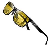 DUCO Occhiali da guida notturni per uomo e donna con occhiali per visione notturna con telaio in fibra di carbonio. Occhiali polarizzati a contrasto anti-riflesso 8206 (Nero)