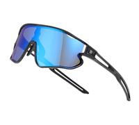 DUCO Occhiali da sole per bambini ragazzi baseball occhiali da sole leggeri TR90 montatura UV400 sport ciclismo occhiali da sole per ragazzi ragazze DK268, Lente Blu Revo Telaio Verniciatura Nero, 64