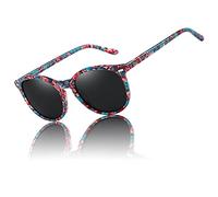 DUCO Occhiali da sole polarizzati rotondi UV400 retrò per donna Uomo Tonalità vintage Occhiali da sole alla moda con montatura in acetato classico DC1230 (Colorato)