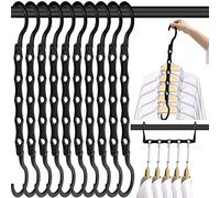 DUCOO 10 grucce salvaspazio magiche a 5 fori, robuste grucce in plastica, organizer per riporre vestiti, accessori essenziali per dormitorio universitario, organizzazione della casa (nero)