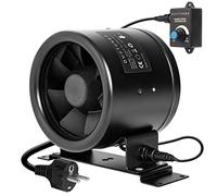 DUCTURBO Ventola Aspirazione 125mm regolabile, Ventilatore del Condotto, Massimo Estrazione 280m³/h Ventola di Aspirazione, Estrattore aria in linea con controllore di velocità variabile
