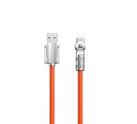 DUDAO L24AL Cavo USB-A a Lightning Angolato 180° 30W 1m Arancione, Ricarica Rapida e Trasferimento Dati, Compatibile con iPhone, iPad e Altri Dispositivi Apple