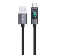 DUDAO L7T Cavo USB-A a USB-C 66W con Display LED 1m Nero, Ricarica Veloce e Trasferimento Dati, Compatibile con iPhone, Samsung, Huawei, Xiaomi