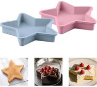 Dudaqing 2 stampi per torte a forma di stella, stampi in silicone per torte da 25,4 cm, stampi da forno flessibili antiaderenti per torte